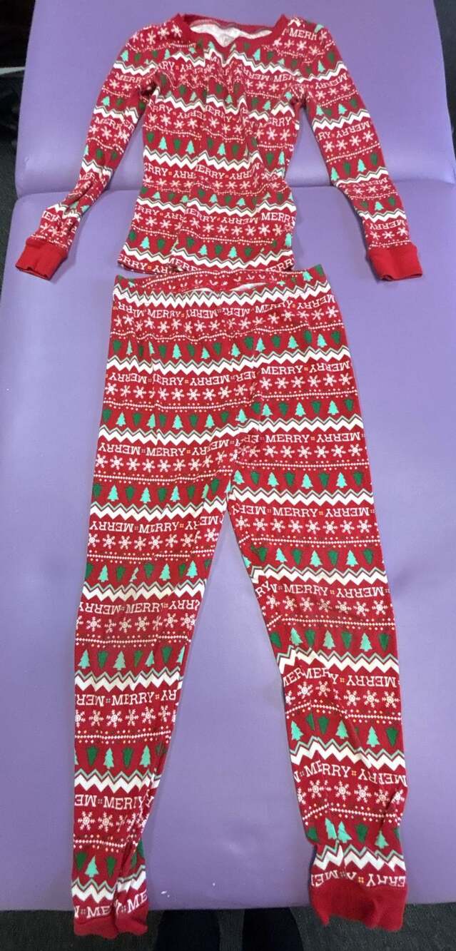 Holiday Lane Kids Christmas Pajama Set Long Sleeve Red Fair Isle Print Size 12